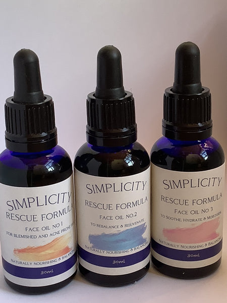 Face Oils (No1, No2 and No3) made by an aromatherapist