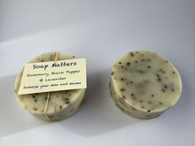 Load image into Gallery viewer, Rosemary, Black Pepper and Lavender natural soap. The Sports Bar.