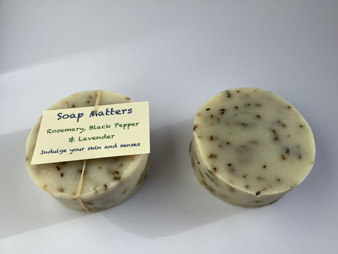 Rosemary, Black Pepper and Lavender natural soap. The Sports Bar.